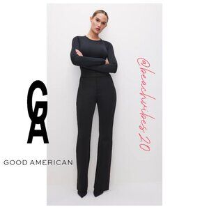 GOOD AMERICAN Scuba Bootcut Trousers Black 8 O-30